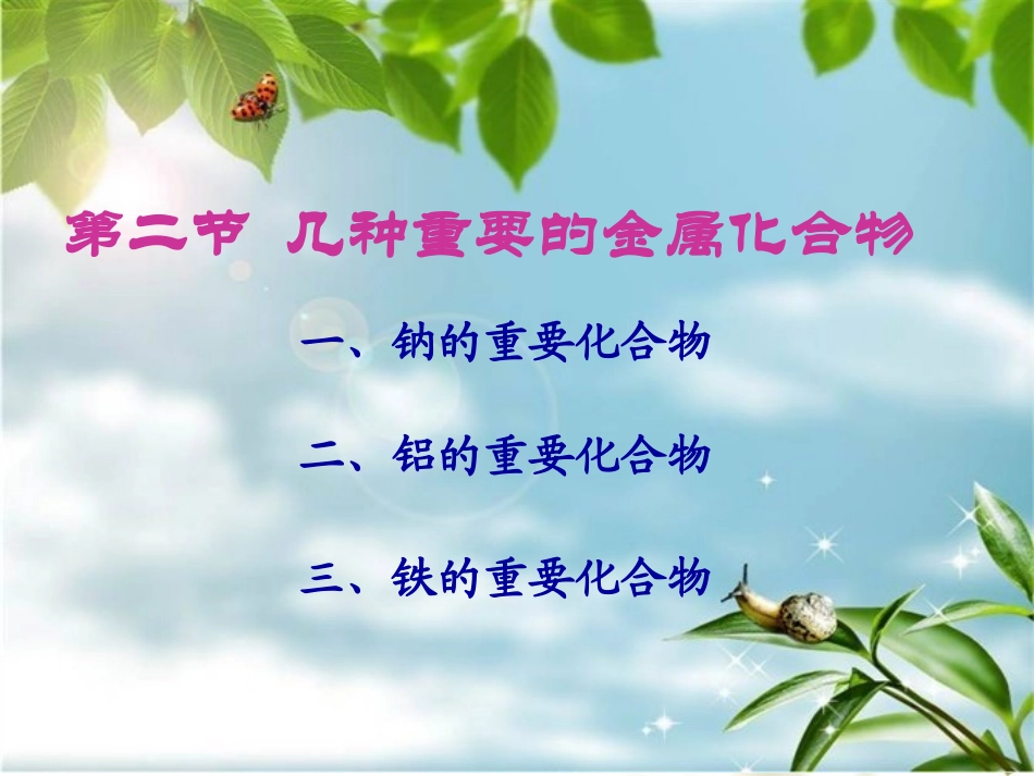 几种重要的金属化合物第一课时_第1页