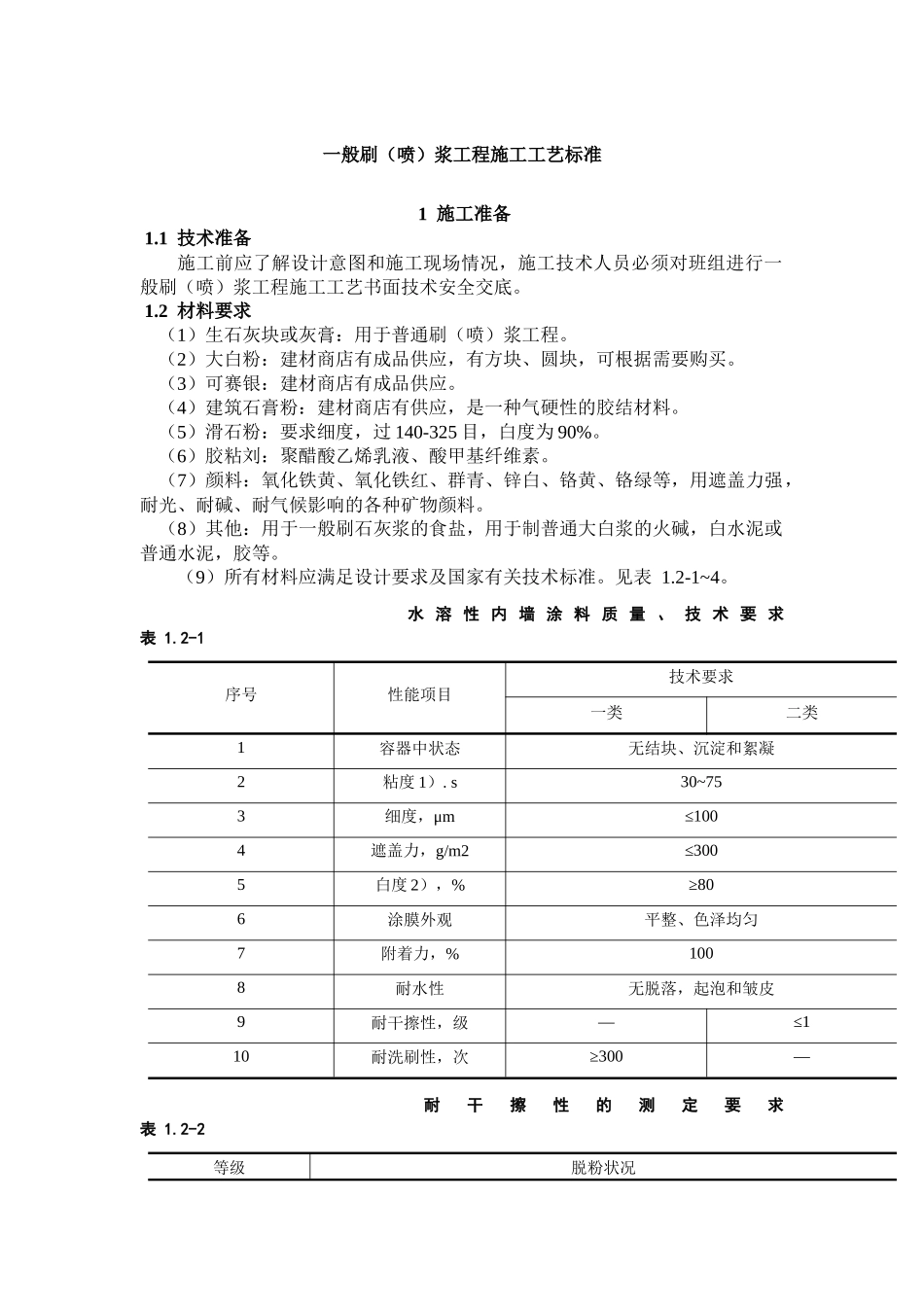 一般刷(喷)浆工程施工工艺标准_第1页