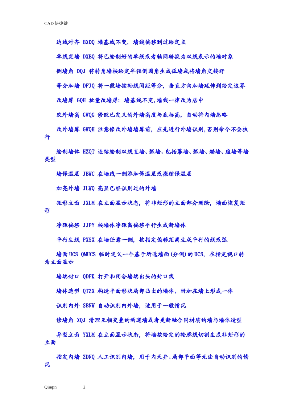 天正建筑快捷键大全_第2页