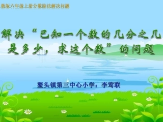 （从化鳌头三小李莺联）分数除法解决问题