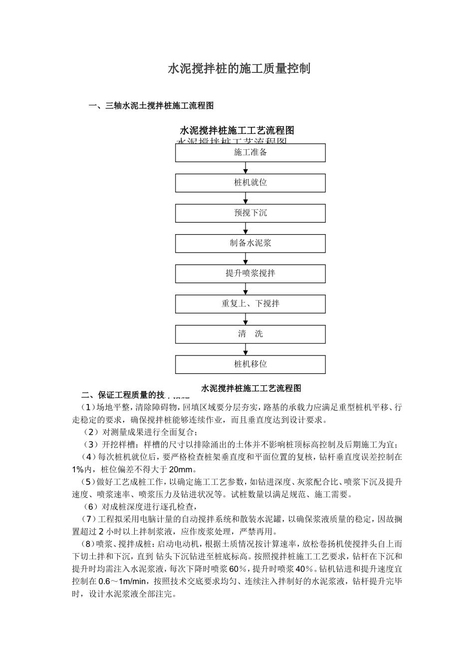 水泥搅拌桩的施工质量控制_第1页