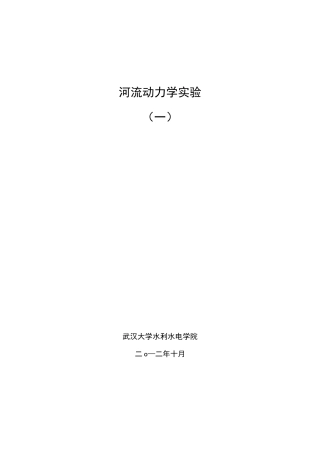 河流动力学实验报告模版