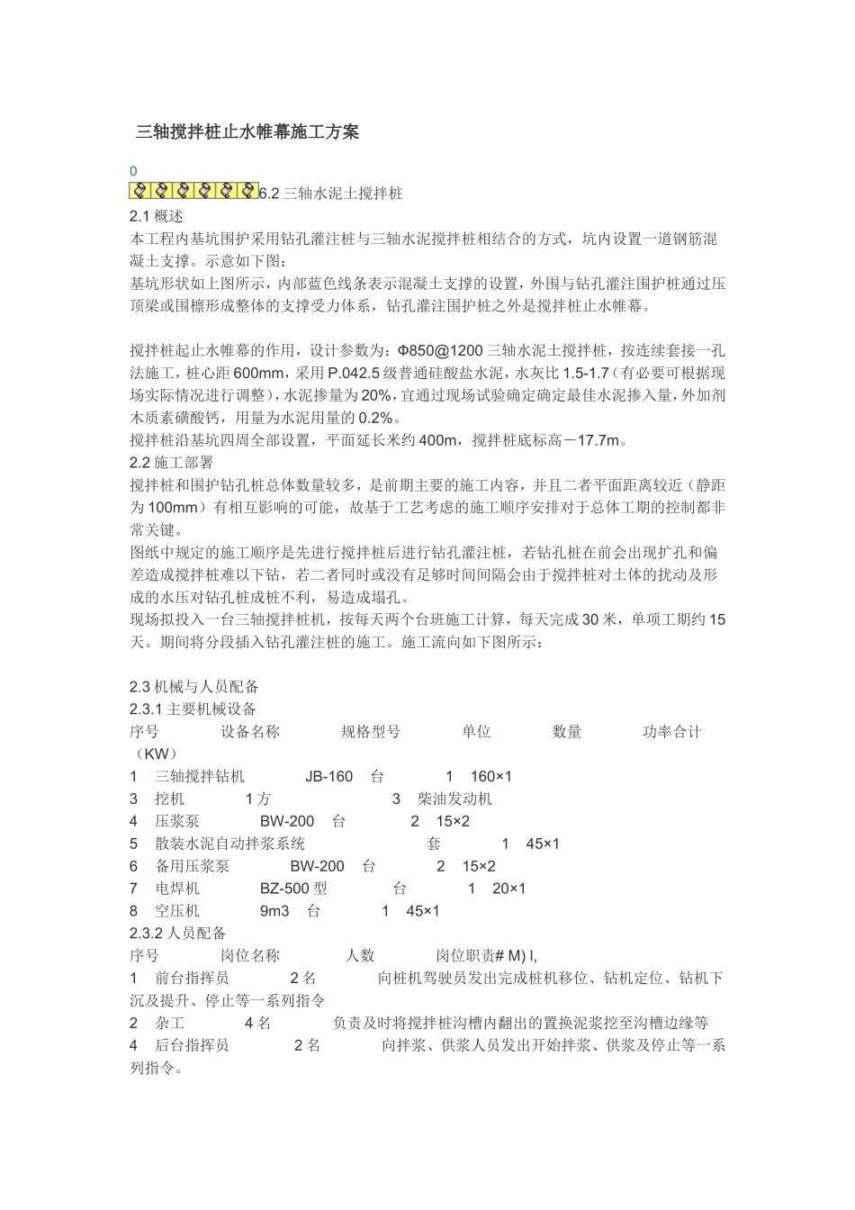 三轴搅拌桩止水帷幕_第1页