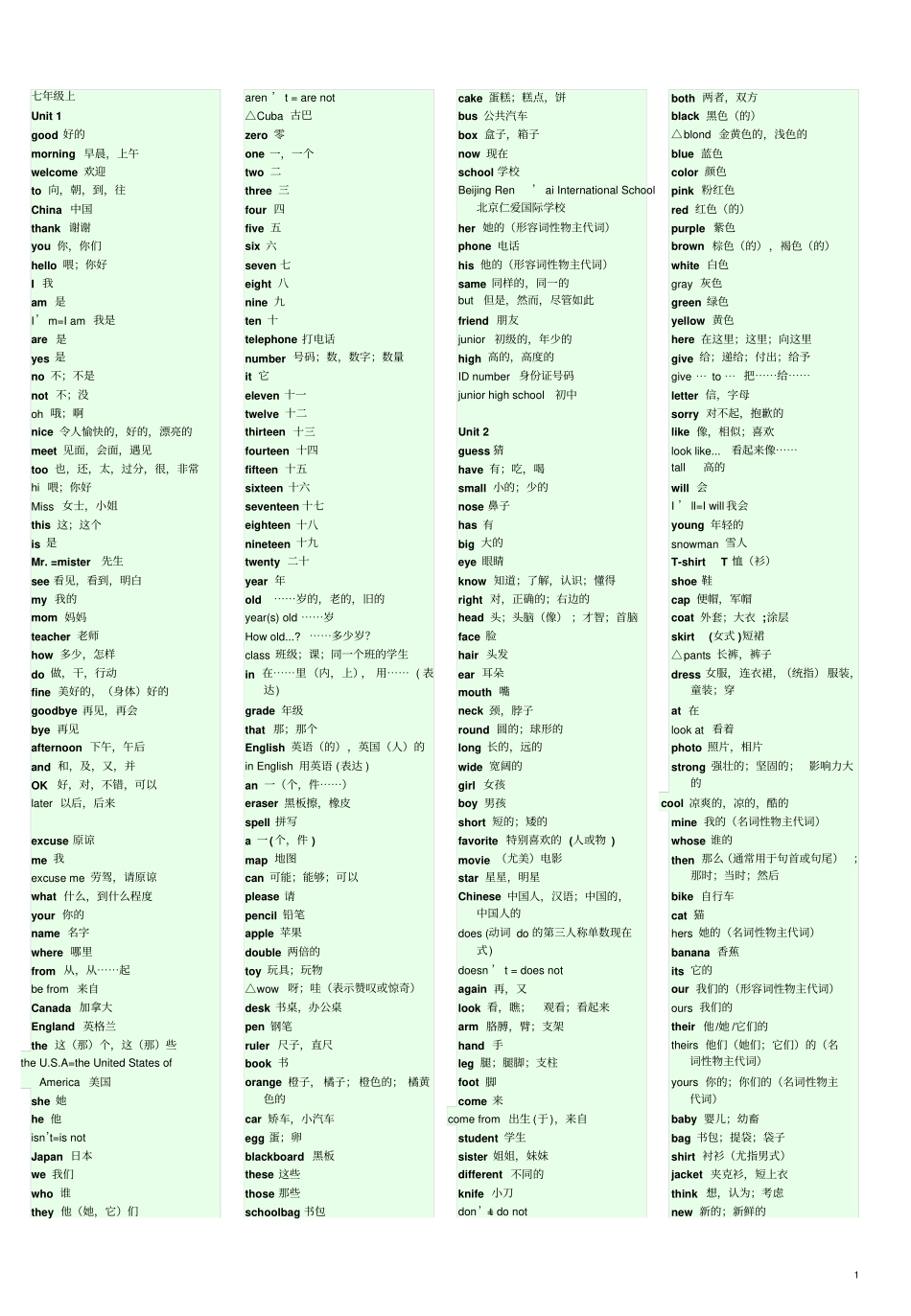 仁爱初中英语单词汇总表-_第1页
