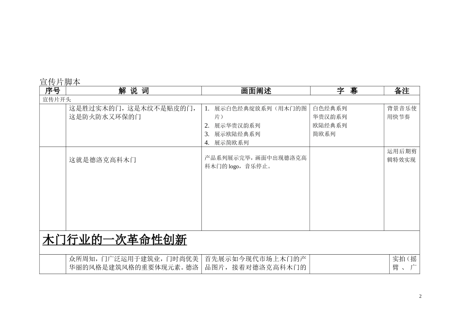 木门宣传片脚本_第2页