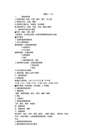 建筑设计基础——墙体