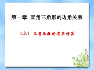 《三角函数的有关计算》第一课时课件