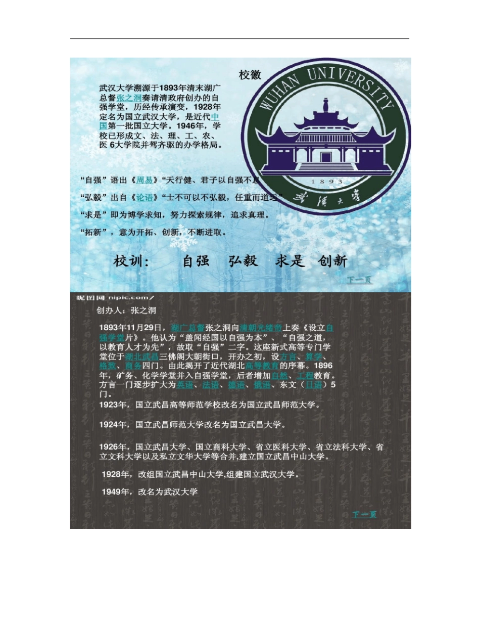 介绍武汉大学ppt_第2页