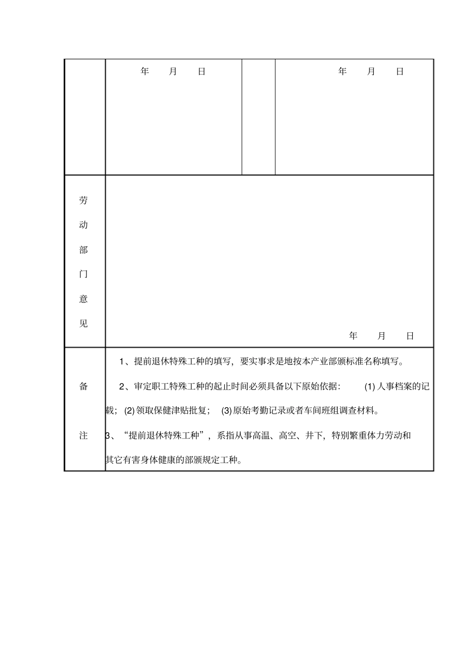 从事提前退休特殊工种折算工龄认定审批表_第2页