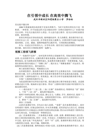 在引领中成长在高效中腾飞