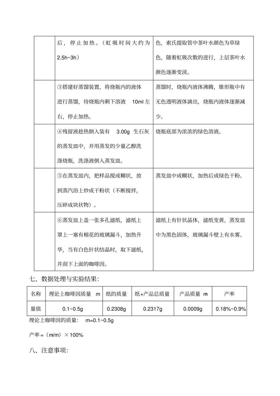 从茶叶中提取咖啡因有机化学试验报告_第3页