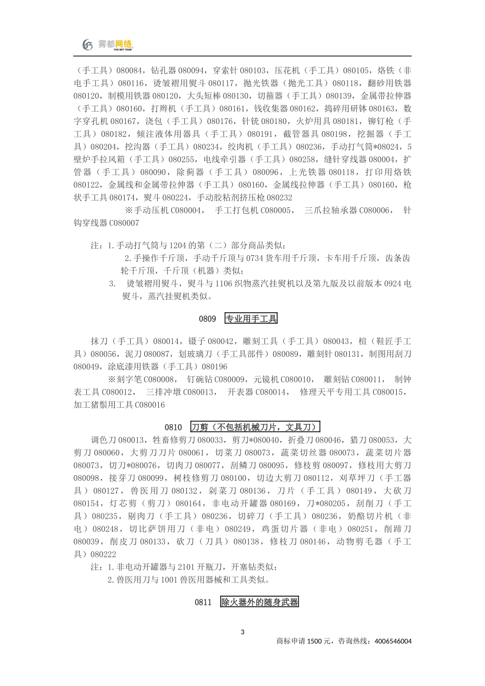 商标分类第08类_第3页