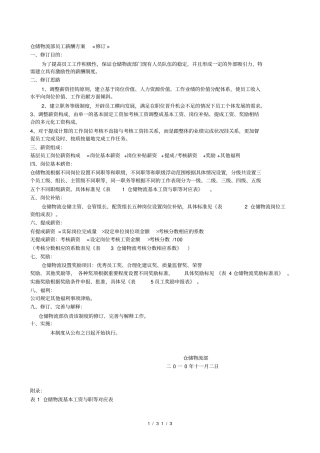 仓储物流部薪酬方案