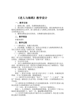《老人与海鸥》教案