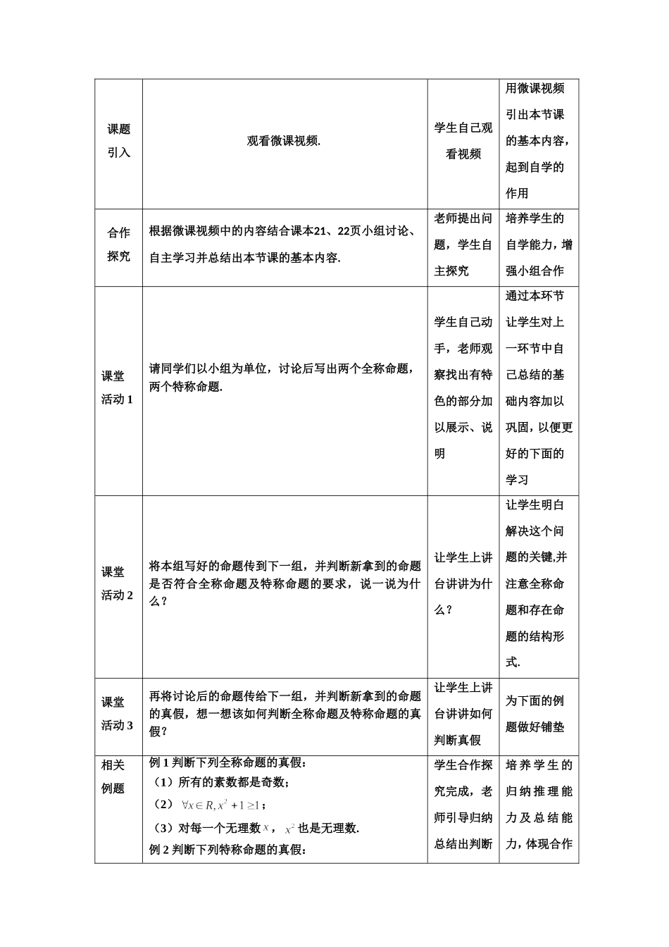 全称命题特称命题教学设计_第2页
