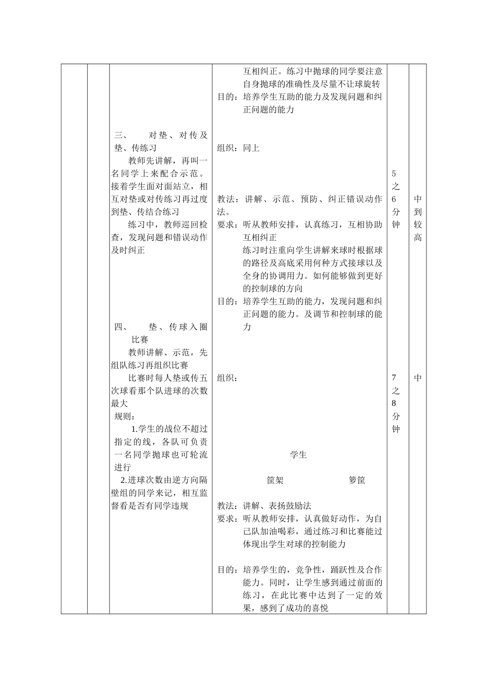 复习排球中的正面上手传球和正面双手垫球_第3页