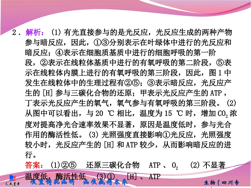 必修1第三单元第三讲大题专攻课　光合作用的图表分析类试题_第2页