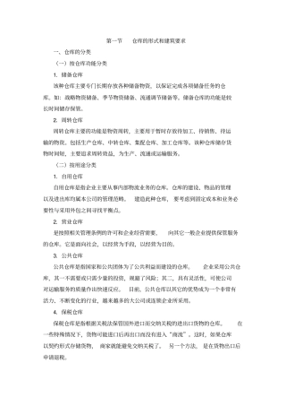 仓库的形式和建筑要求
