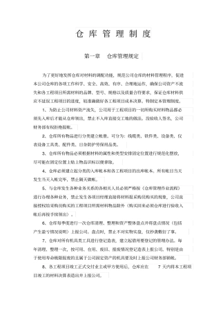 仓库管理制度-壁挂牌