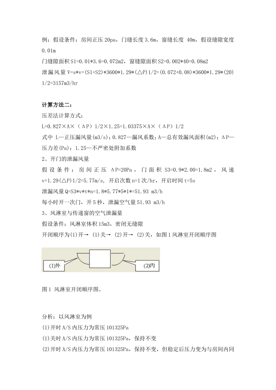 计算洁净室正压送风量方法_第2页