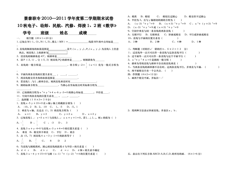 景泰职专2010wangjing_第1页