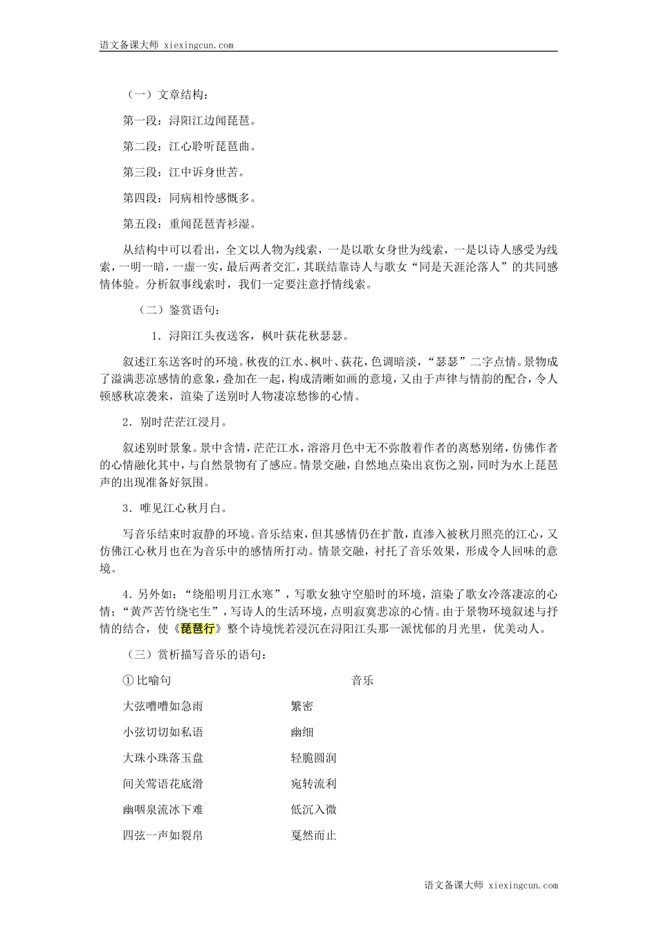 《琵琶行》教学设计_第2页