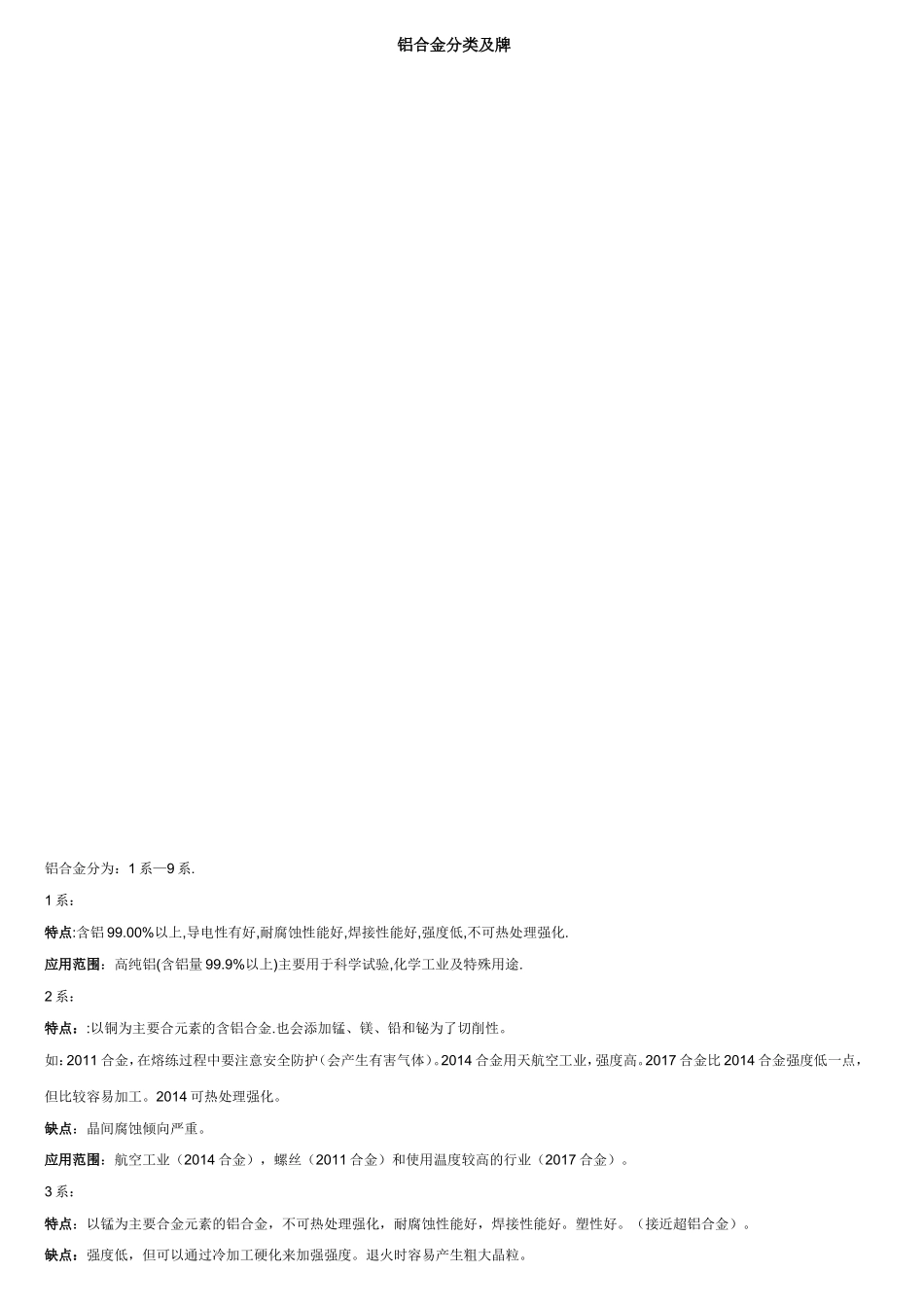 铝合金分类及牌_第1页