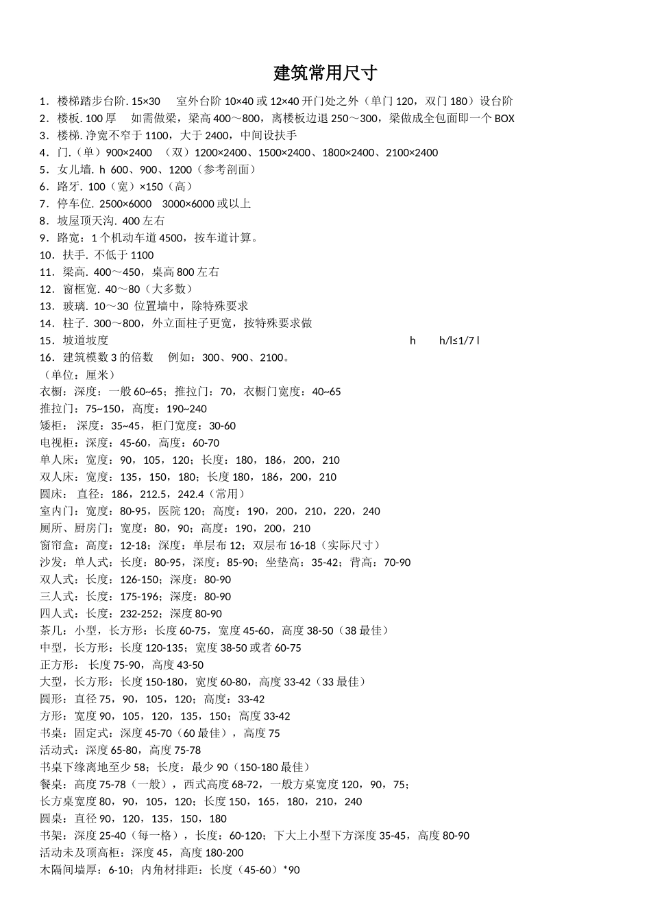 景观设计中各种尺寸_第1页