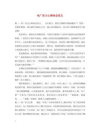 电厂实习心得体会范文 (000002)
