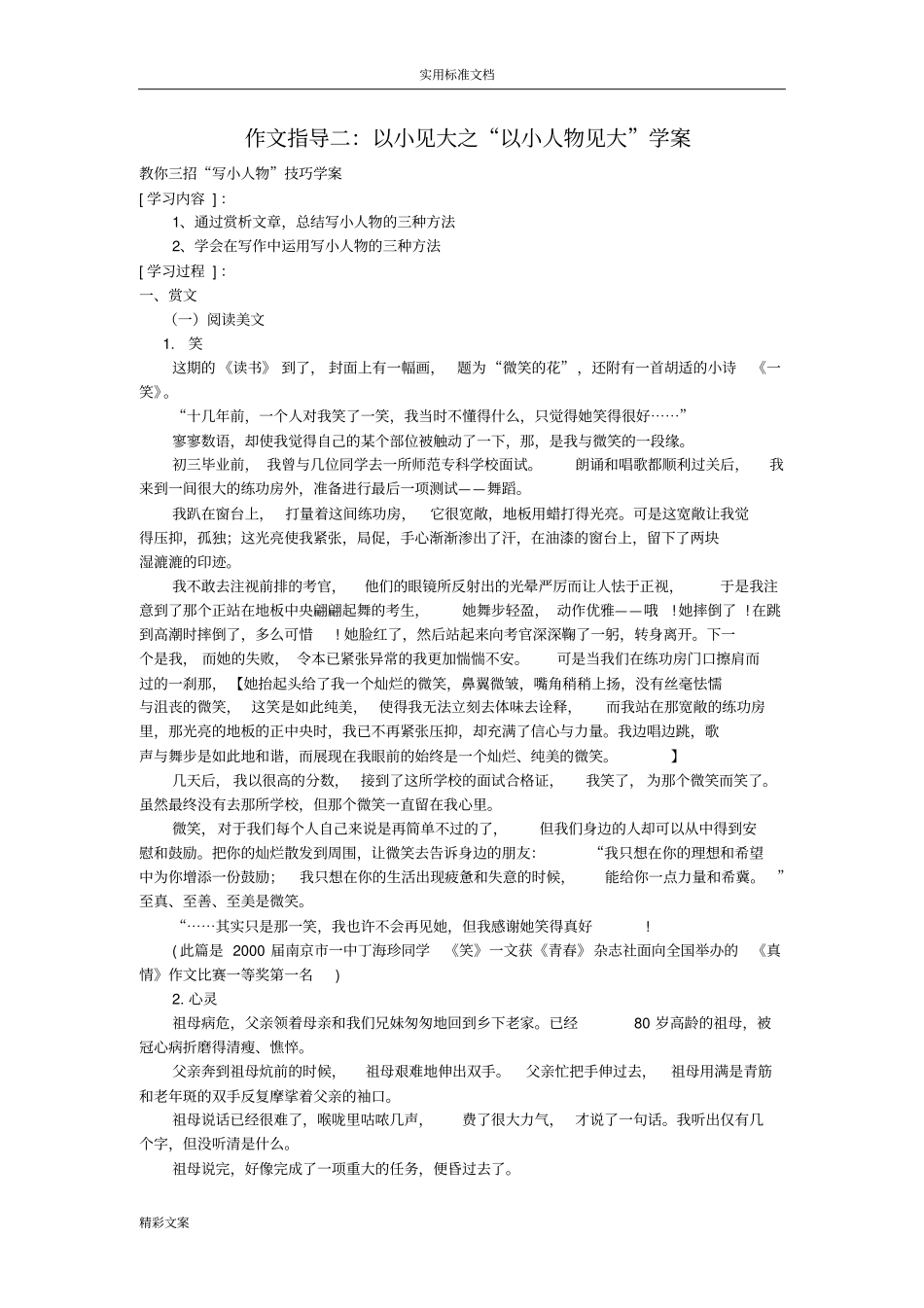 以小见大、以点带面写作技巧大全材料_第2页