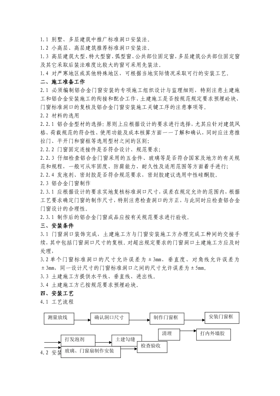 铝合金门窗标准洞口安装法施工处理要点_第2页