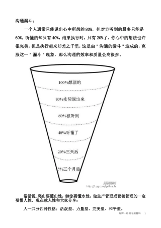 沟通漏斗与沟通性格