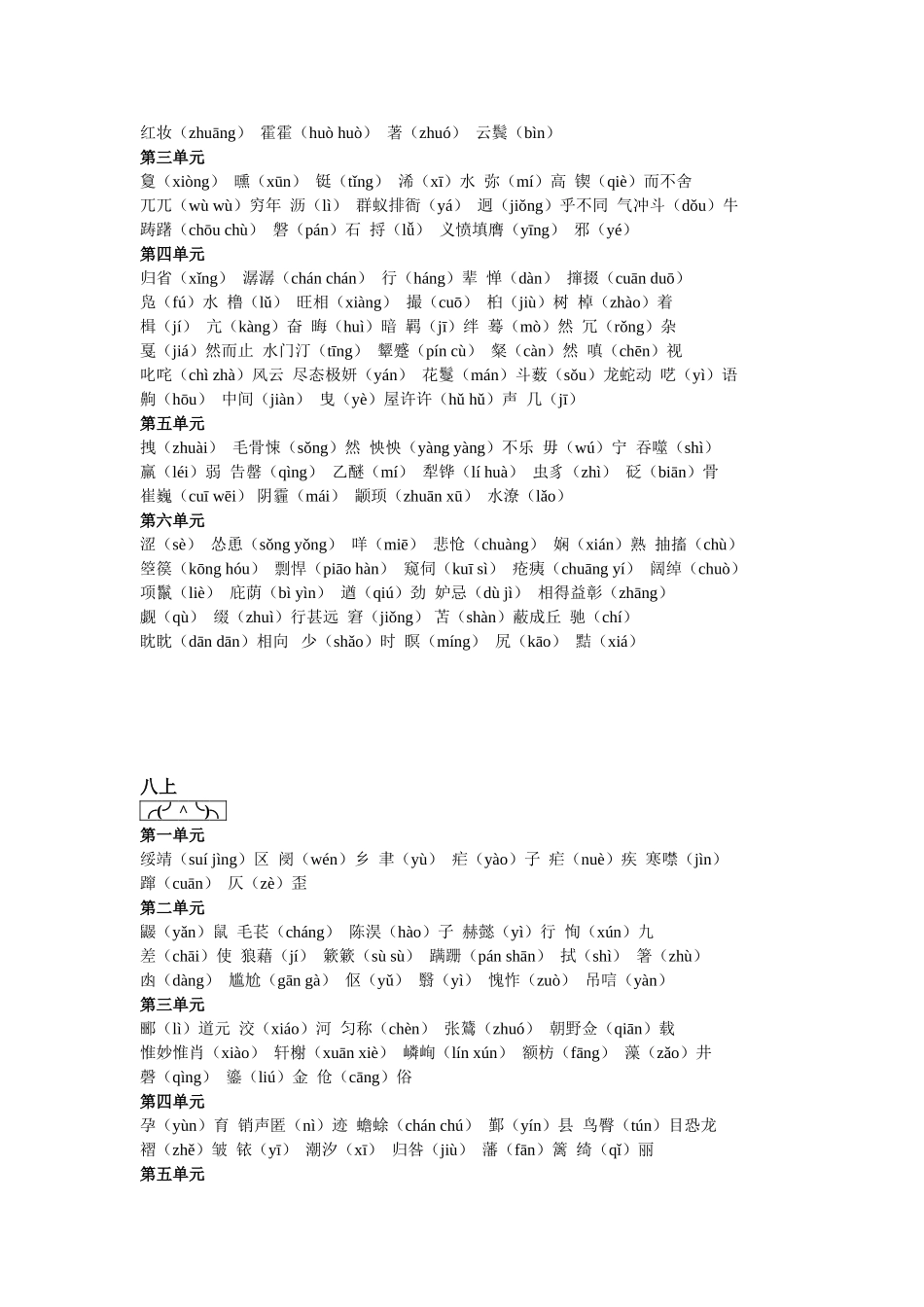 人教版初中带拼音词语_第2页