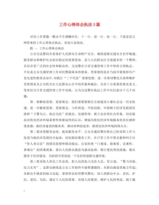 工作心得体会执法3篇 