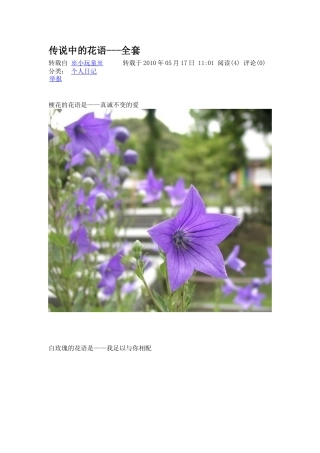 传说中的花语