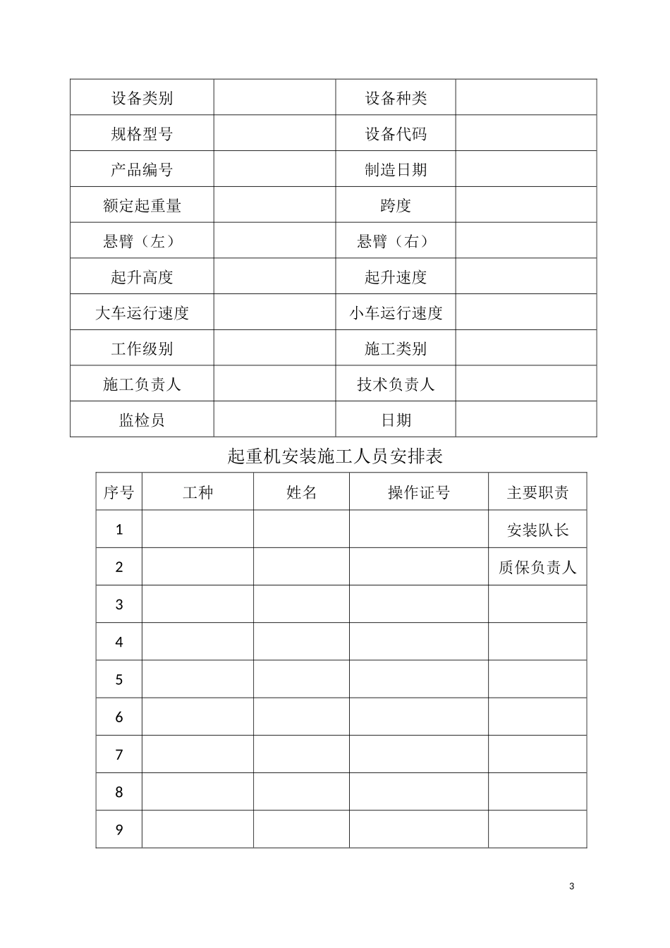 起重机安装施工质量计划_第3页