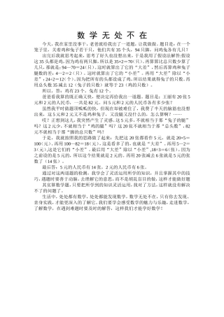 城东小学六年级学生数学日记