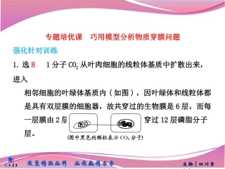 必修1第二单元第三讲　专题培优课　巧用模型分析物质穿膜问题