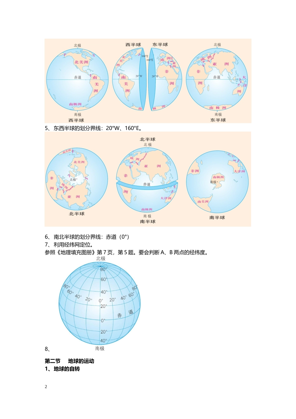 人教版七年级上地理复习提纲_第2页