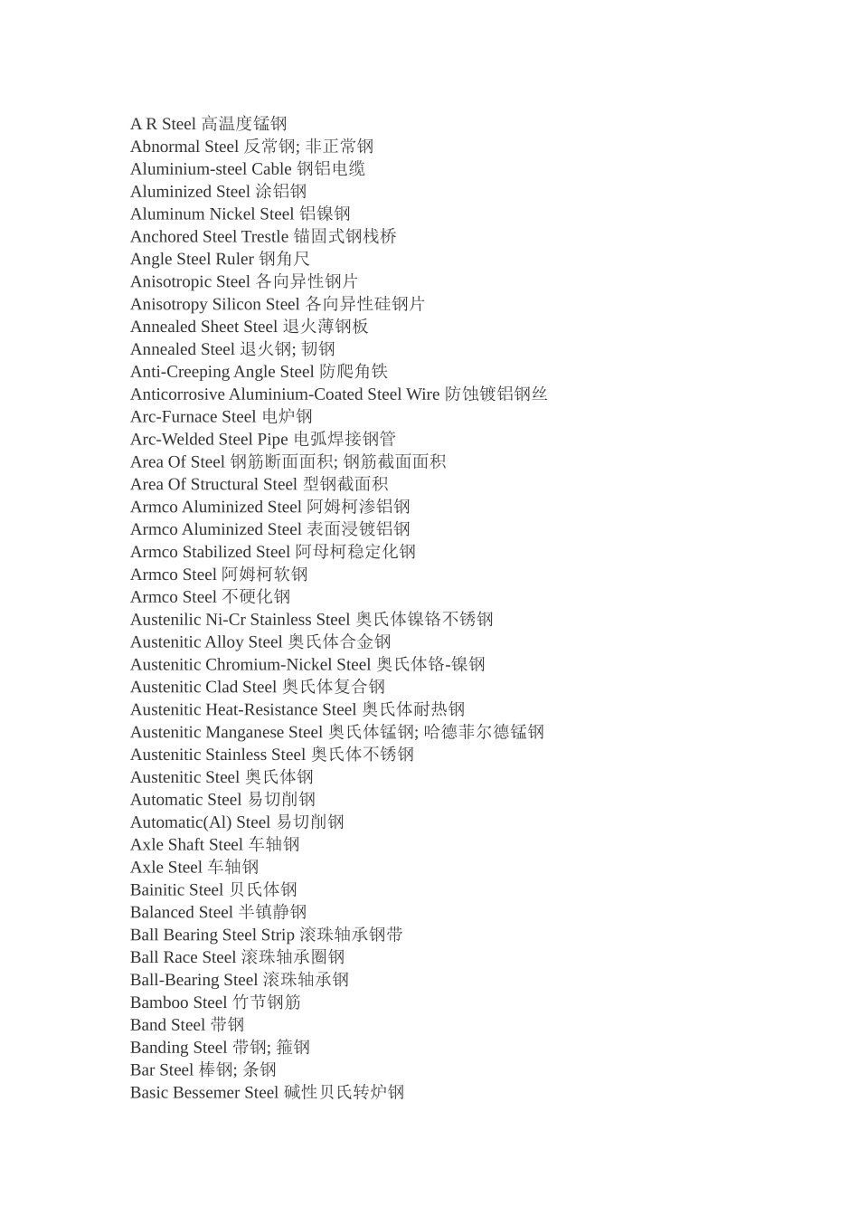 钢材相关英语词汇(一)_第1页