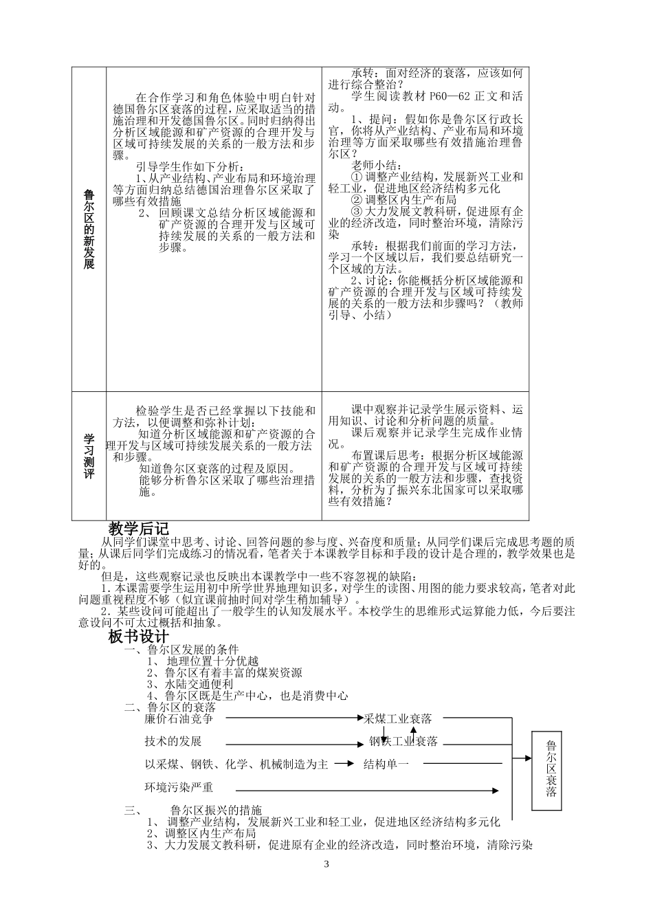 资源开发与区域可持续发展—以德国鲁尔区为例》教学设计_20120925075009183_第3页