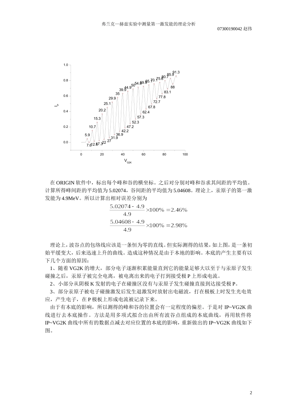 弗兰克—赫兹实验中测量第一激发能的理论分析_第2页