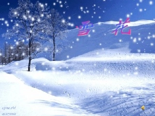 蓝色雪花背景PPT模板