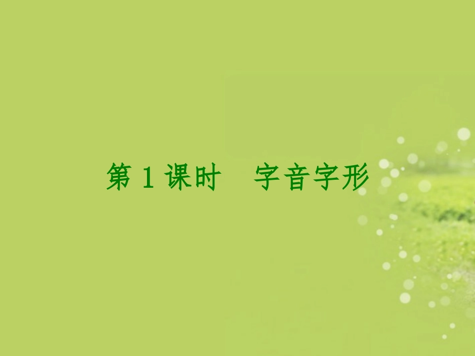 河南省2013年中考语文复习方案_第1章_积累与运用课件_第3页