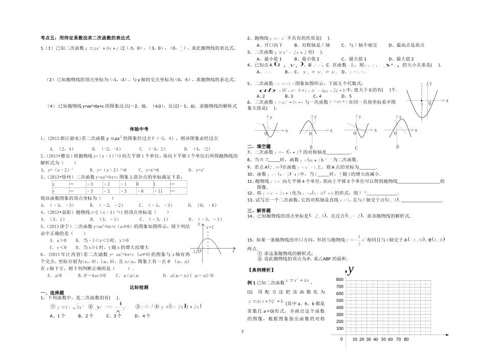 二次函数复习学案综合_第2页