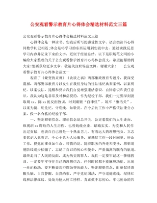 公安观看警示教育片心得体会精选材料范文三篇 