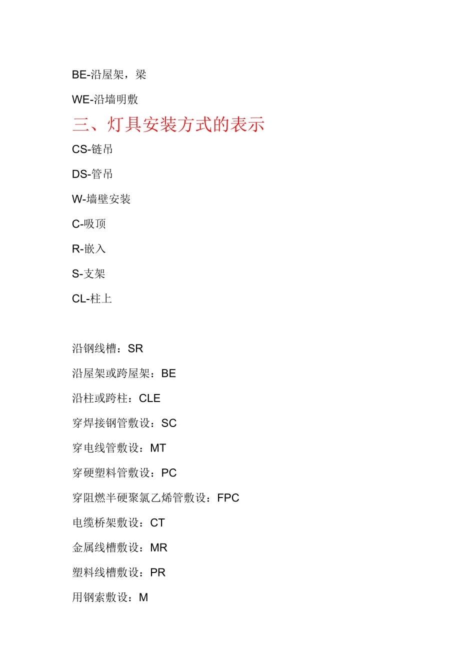 电气图纸中电缆敷设代号_第3页