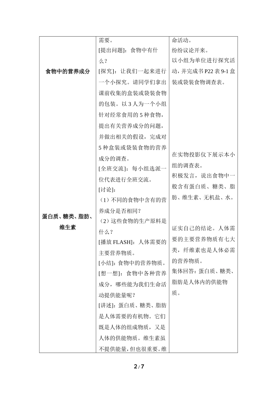 《人体需要的主要营养物质》参考教案_第2页
