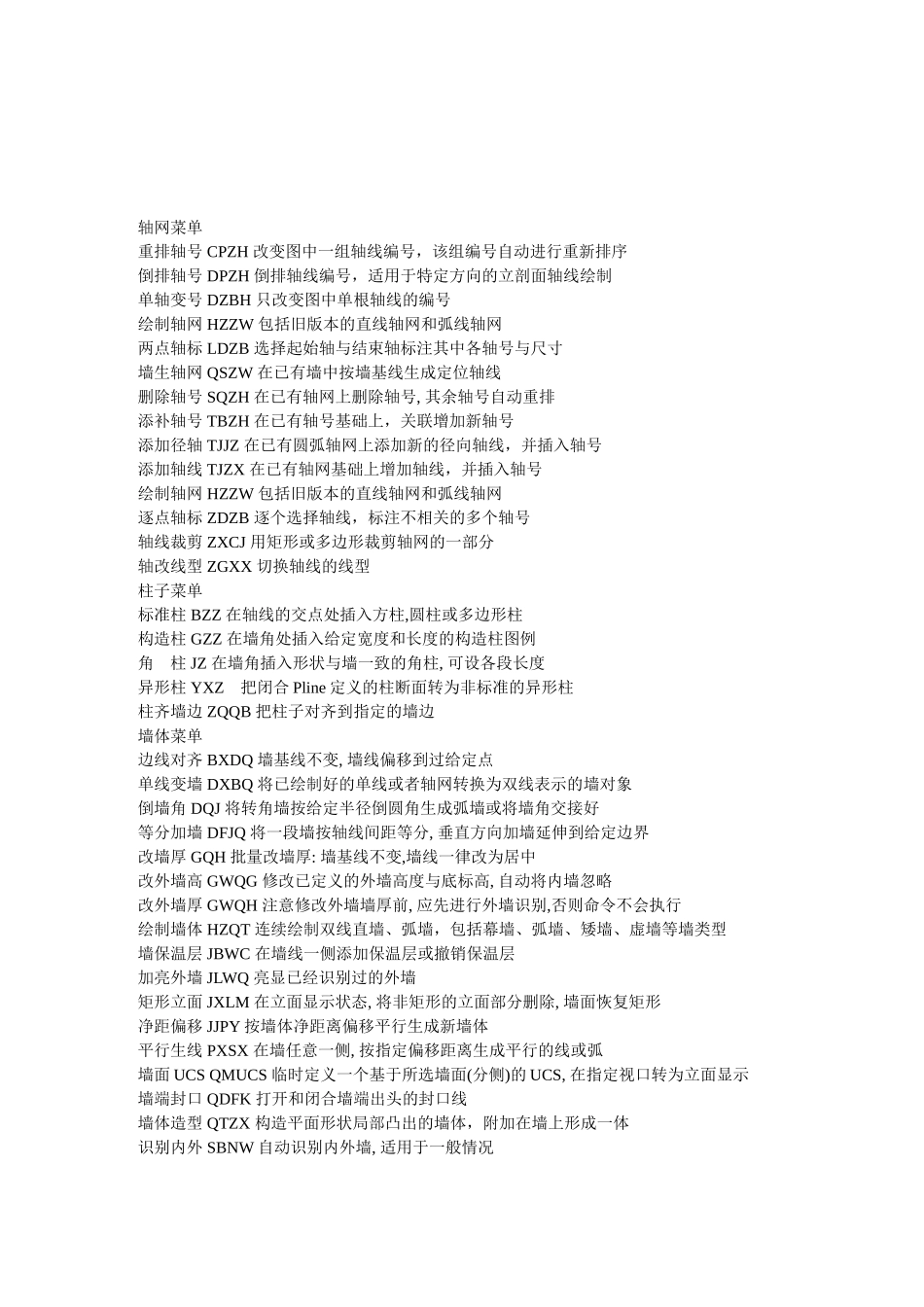 很详细天正快捷键大全_第1页