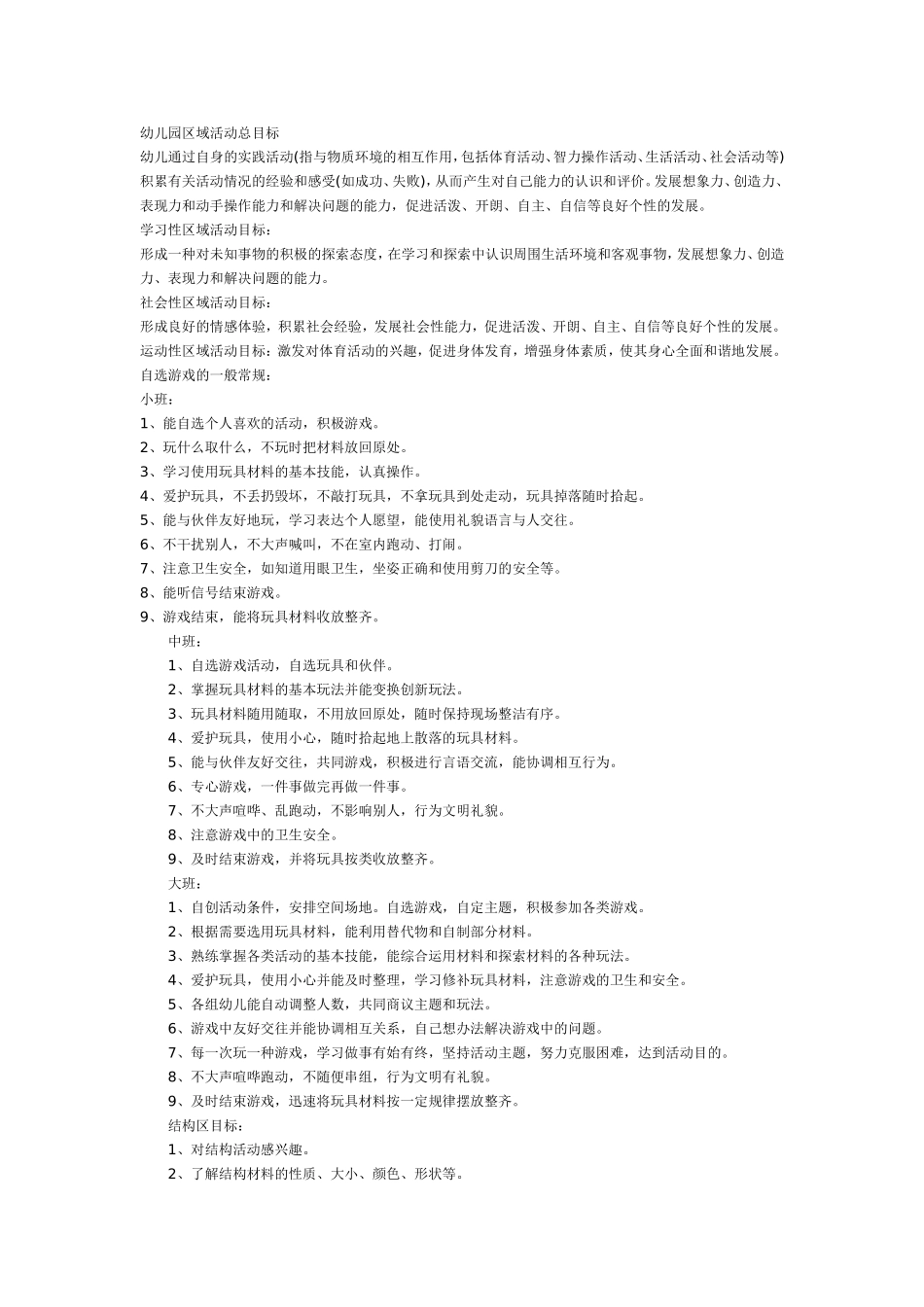 幼儿园区域活动总目标_第1页